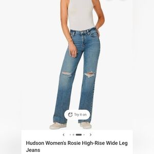 Hudson Jeans Rosie High Rise Wide Leg Jeans Size 29